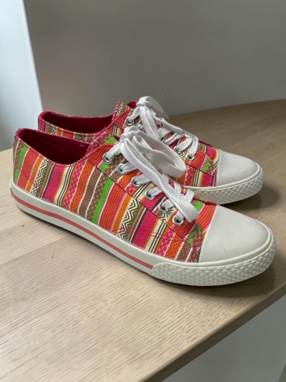 AIRWALK Retro Striped Canvas Lace-up Sneakers